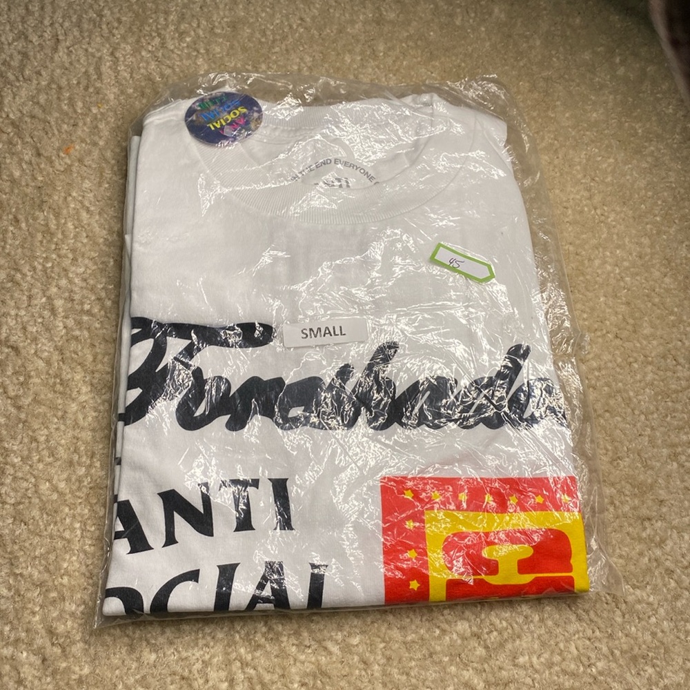 New Men white short sleeve tee Anti Social Club